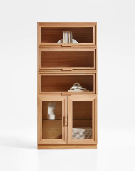 Wood And Glass Display Cabinet