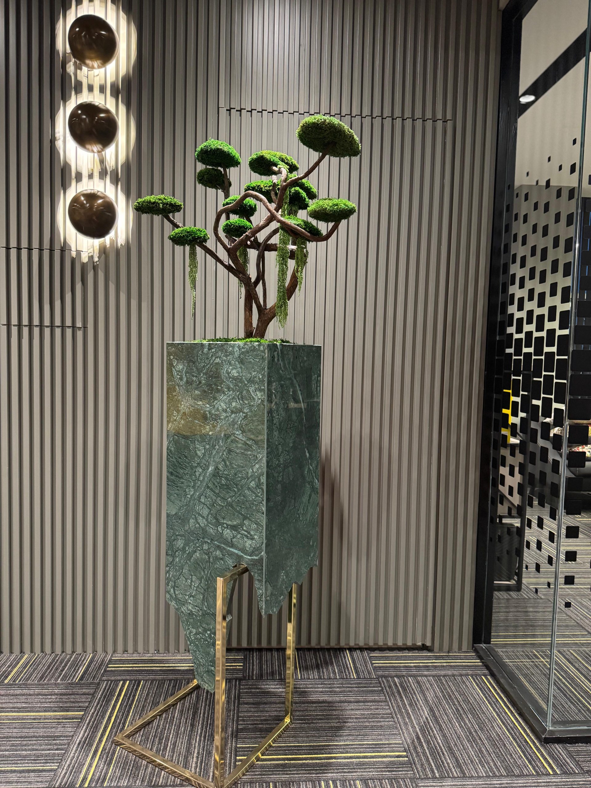 Verde Guatemala Özel Tasarım Mermer Saksı - Görsel 2